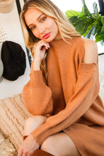 Load image into Gallery viewer, Cold Shoulder Knit Sweater Dress
