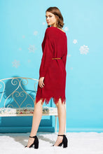 Load image into Gallery viewer, Distressed Chunky Knit V-Neck Sweater Dress