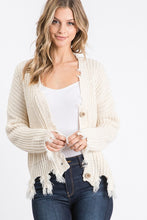 Load image into Gallery viewer, Destroyed Fringed Button Down Cardigan