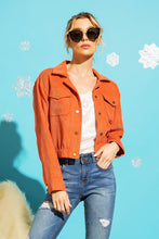 Load image into Gallery viewer, Button Up Corduroy Crop Jacket