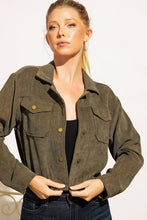 Load image into Gallery viewer, Button Up Corduroy Crop Jacket