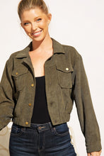 Load image into Gallery viewer, Button Up Corduroy Crop Jacket