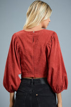Load image into Gallery viewer, BALLOON LONG SLEEVE CROP TOP