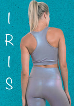 Load image into Gallery viewer, “All About That Bass” Pearlescent Holo Foil Razorback Sports Bra
