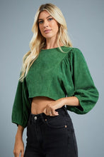 Load image into Gallery viewer, BALLOON LONG SLEEVE CROP TOP
