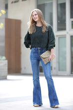 Load image into Gallery viewer, “Game Changer” Mineral Wash with raw edge crop sweatshirt