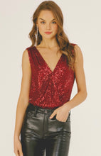 Load image into Gallery viewer, Surplice Sequin Bodysuit