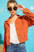 Load image into Gallery viewer, Button Up Corduroy Crop Jacket
