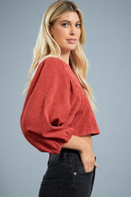Load image into Gallery viewer, BALLOON LONG SLEEVE CROP TOP