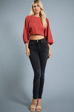 Load image into Gallery viewer, BALLOON LONG SLEEVE CROP TOP