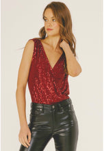 Load image into Gallery viewer, Surplice Sequin Bodysuit