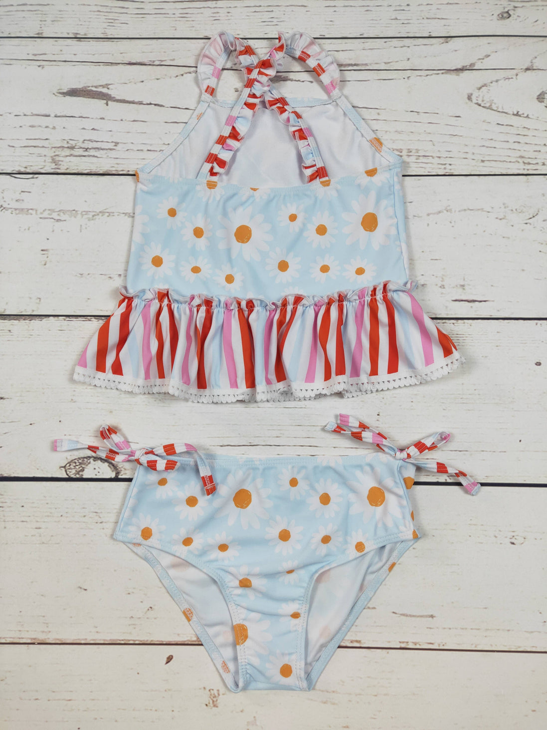 KIDS Daisy Printed Two Piece Girls Summer Swim Set