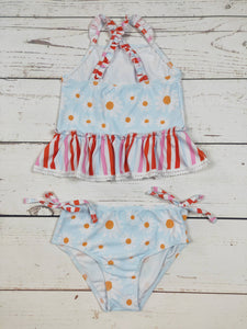 KIDS Daisy Printed Two Piece Girls Summer Swim Set