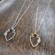 Small Arrowhead Bling Necklace Siler OR Gold