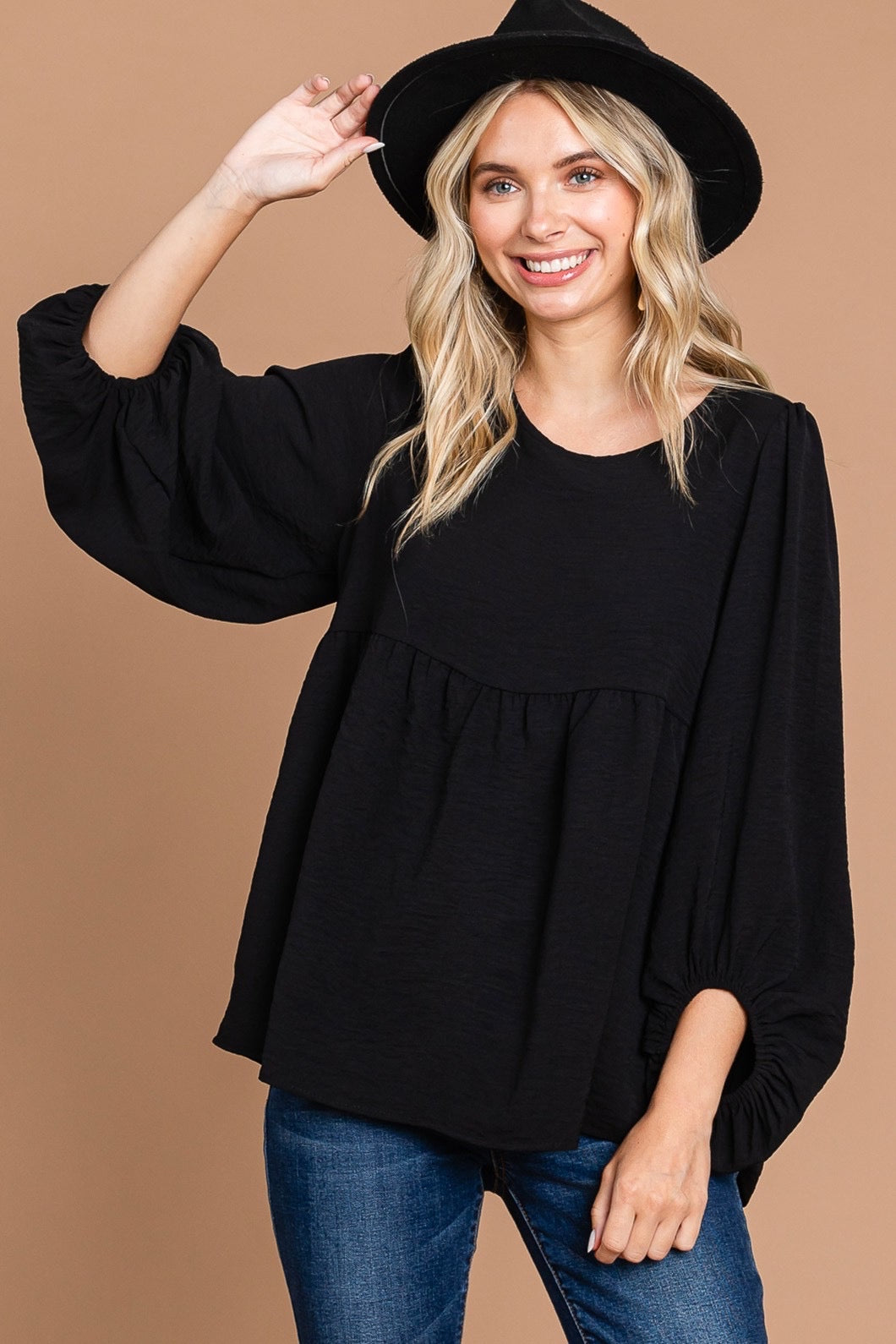 Puff Sleeve Babydoll Top