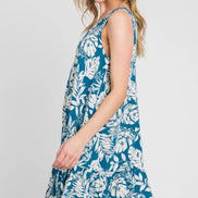 Ruffled Mini Dress w/Deep V Back