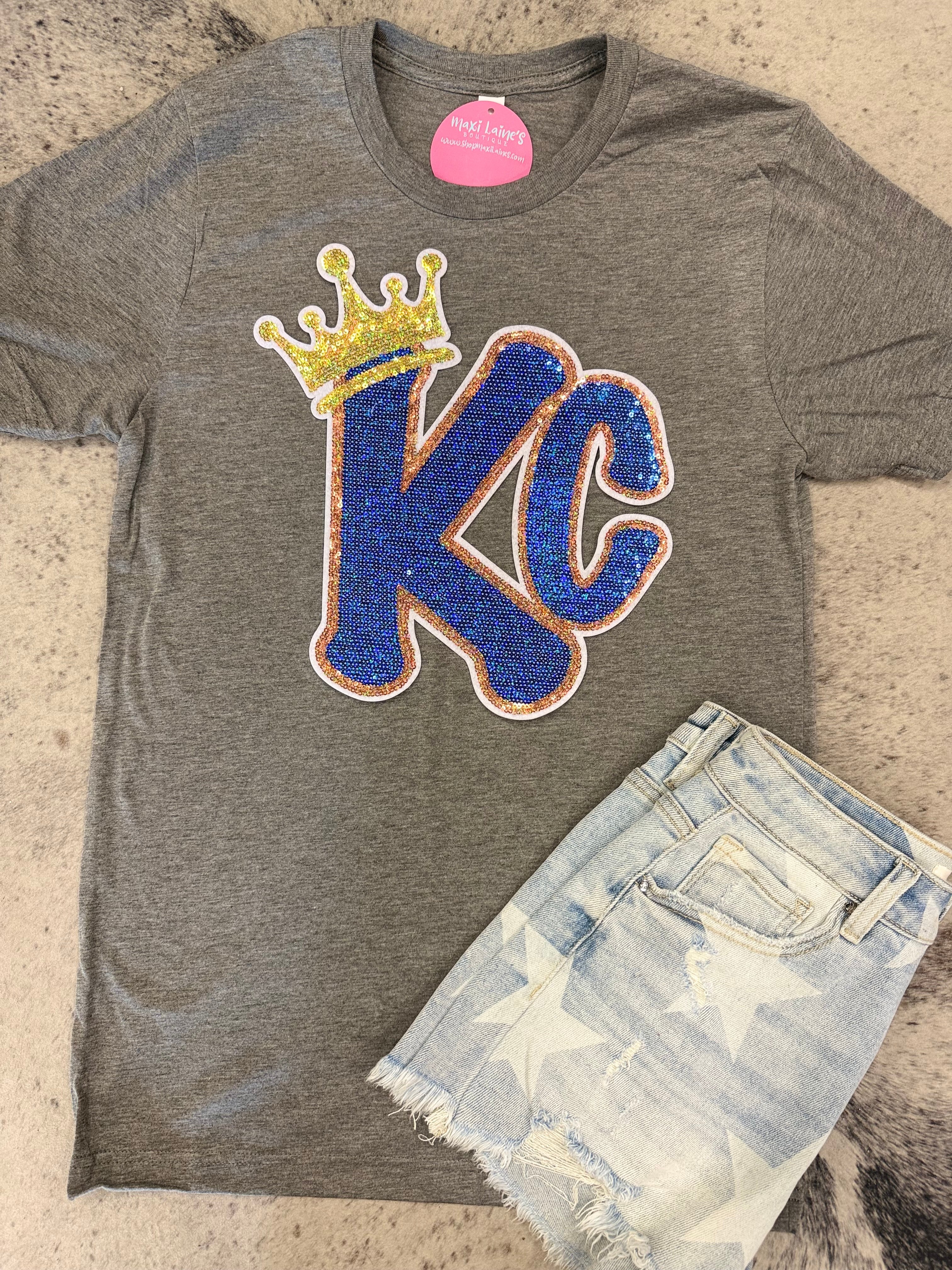 KC w/Crown Royals Tee w/Sequin Patch