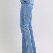 JUDY BLUE High Waisted Bootcut with Fray Hem