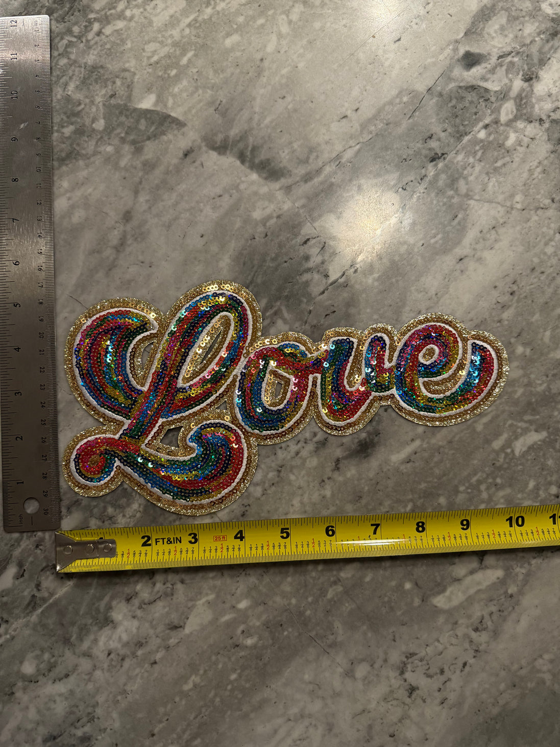 Love Rainbow Sequin X-Large Patch (Valentine’s Collection)