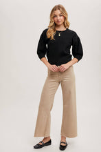 Load image into Gallery viewer, PUFFED 3/4 SLEEVED KNIT SWEATER TOP
