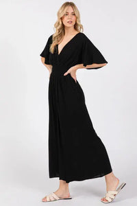 Heavy Gauze Smocked Waist Jumpsuit - VNJU16605F
