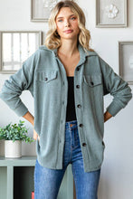 Load image into Gallery viewer, Ribbed Shacket w/Front Pockets
