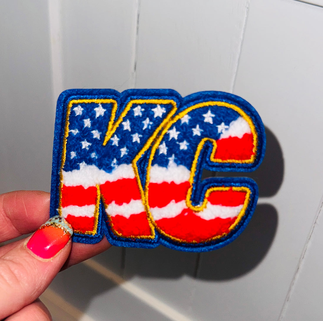 USA KC Stars and Stripes Chenille Patch (3 inch)