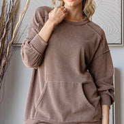 Ribbed Tunic Top w/Pockets