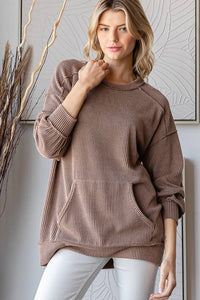 Ribbed Tunic Top w/Pockets