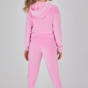 Girls Rib Velour Zip Jacket and Jogger - 2 Piece Set