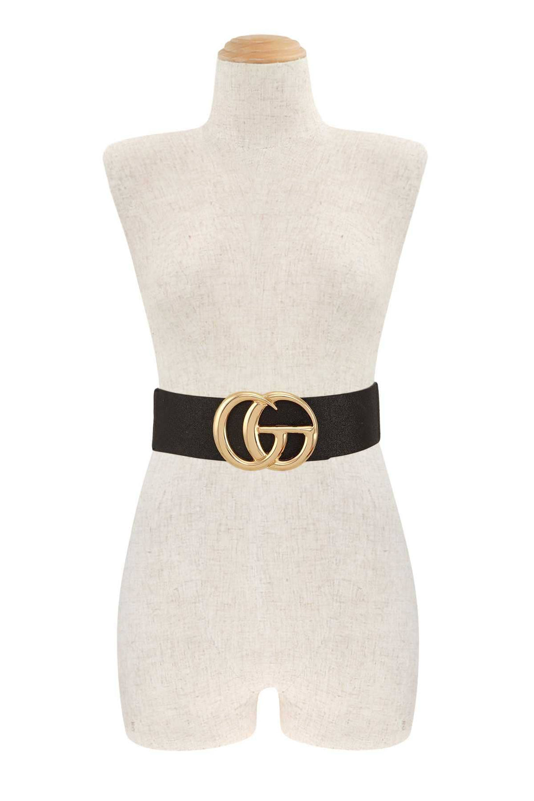 METAL GO BUCKLE METALLIC SPARKLE ELASTIC BELT
