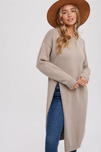 HIGH SLIT LONGLINE PULLOVER