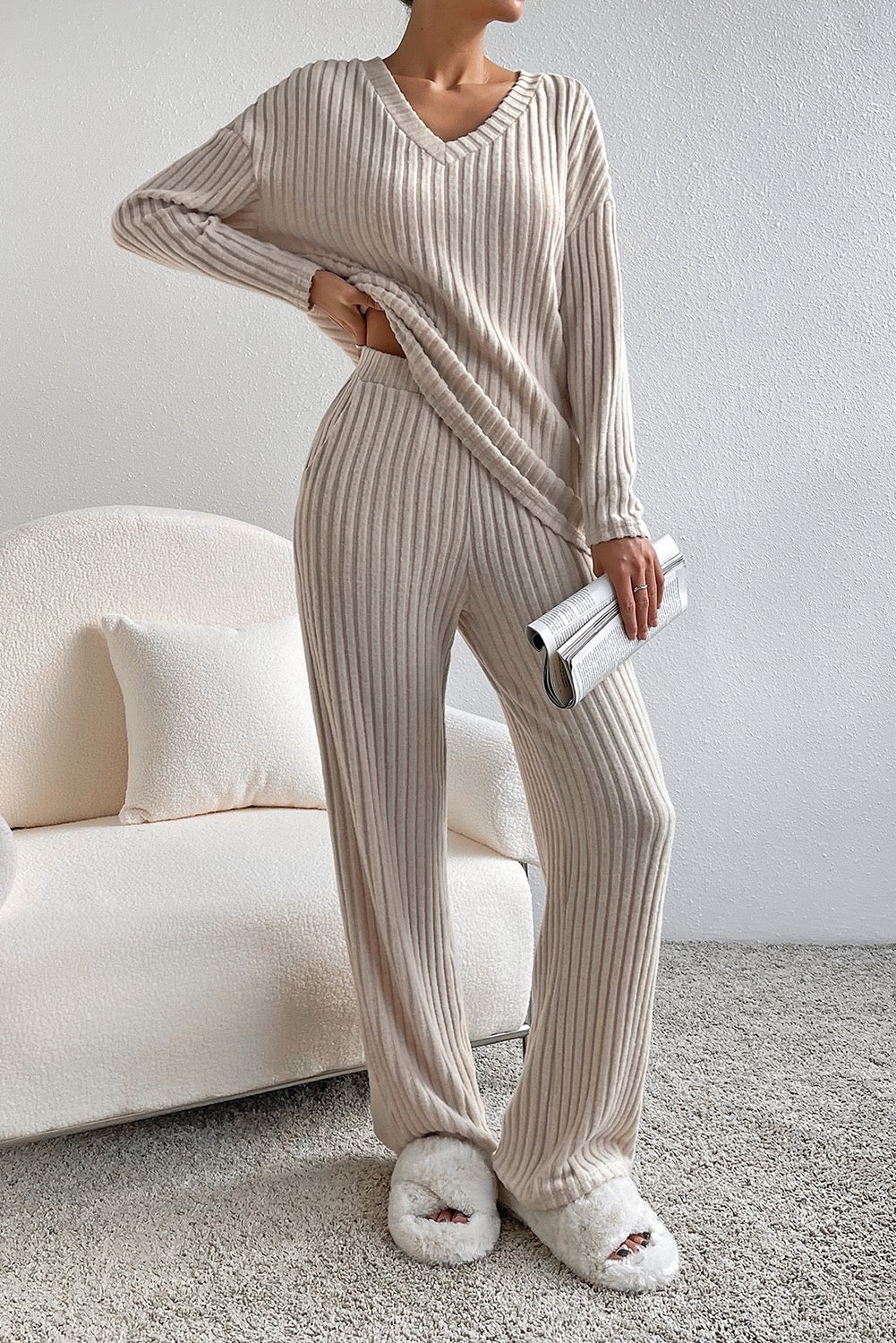 Ribbed Knit Two Piece Set