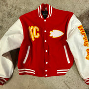 Kansas City Chiefs Leather Sleeved Varsity Jacket