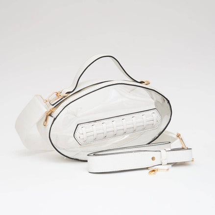 Clear Gameday Football Stitch Detail Crossbody Bag