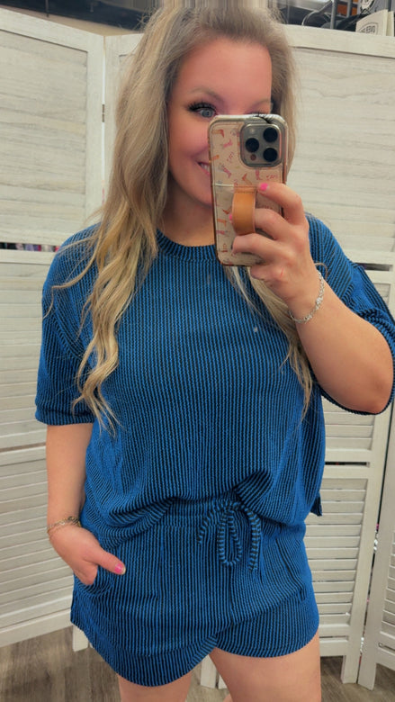 Ribbed Knit Lounge Shorts ONLY