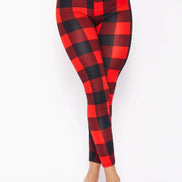 Women's Plaid Brushed Knit Leggings 5BP10082-PD