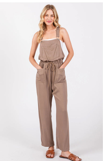 Drawstring Overalls (Mocha)