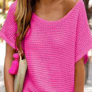 Knit Short Sleeve Sweater