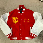 Kansas City Chiefs Leather Sleeved Varsity Jacket (Style 2)