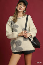 Load image into Gallery viewer, Cream Floral Jacquard Knit Sweater
