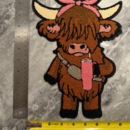 Highland Cow Chenille X-Large Patch (Valentine’s Collection)