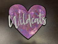 Wildcats Heart Sequin X-Large Patch
