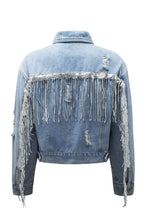 Load image into Gallery viewer, Fringe Denim Jacket
