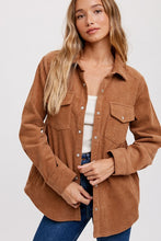 Load image into Gallery viewer, Corduroy Button Down Shacket w/Pockets
