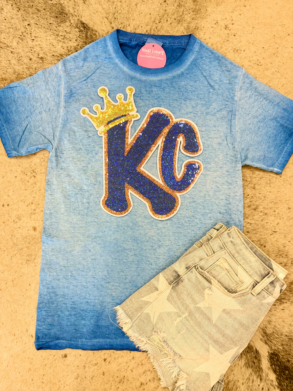 KC Crown Royals Tee w/Sequin Patch