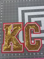 Sequin KC w/Red Embroidered  Outline Large Patch