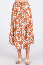 Load image into Gallery viewer, Print Waist Elastic With Tie Detailed Midi Skirt - NS80196
