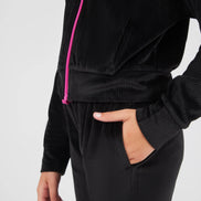 Girls Rib Velour Zip Jacket and Jogger - 2 Piece Set