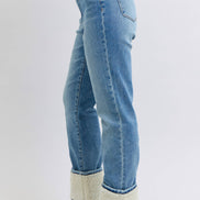 JUDY BLUE High Waisted Shearling Cuff Straight